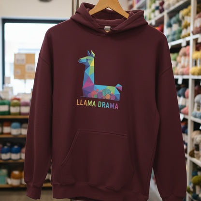 Llama Drama Hoodie Maroon / S
