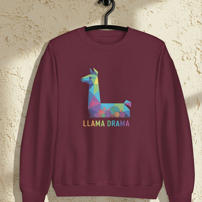 Llama Drama Sweatshirt Maroon / S
