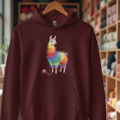 Llama Dye Splash Hoodie Maroon / S