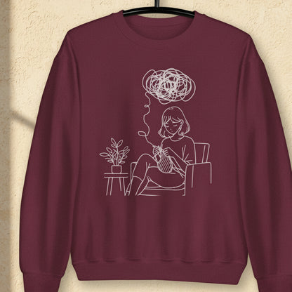 Mental Health Crafting Sweatshirt Maroon / S