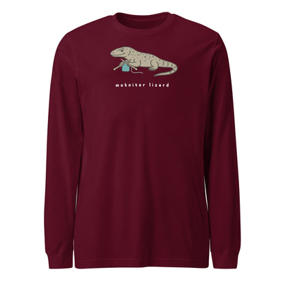 Moknitor Lizard Long Sleeve Tee Maroon / S