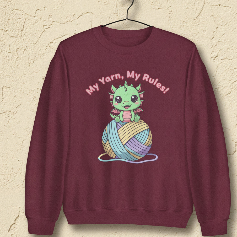 My Yarn My Rules Sweatshirt Maroon / S