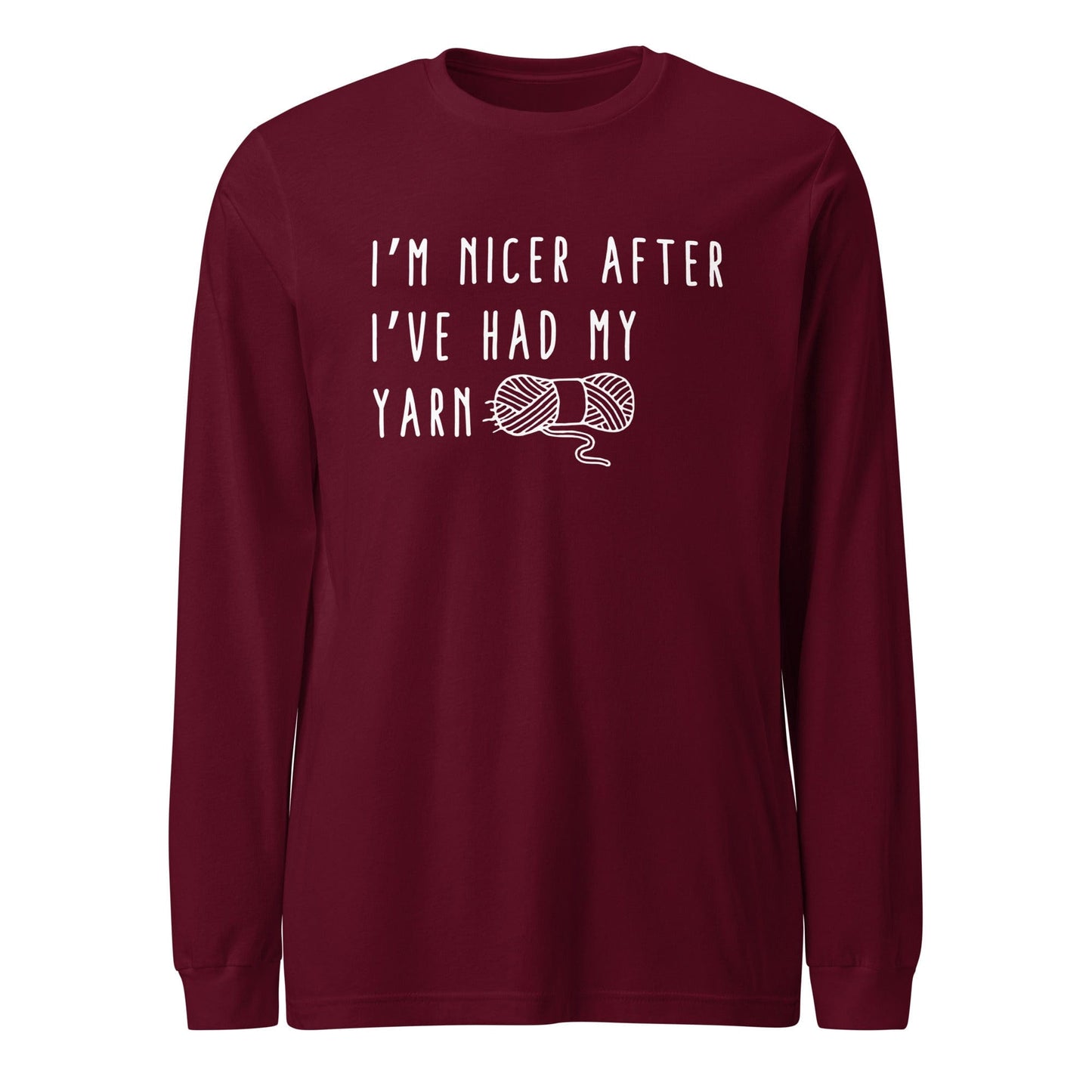 Nicer After Yarn Long Sleeve Tee Maroon / S