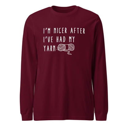 Nicer After Yarn Long Sleeve Tee Maroon / S