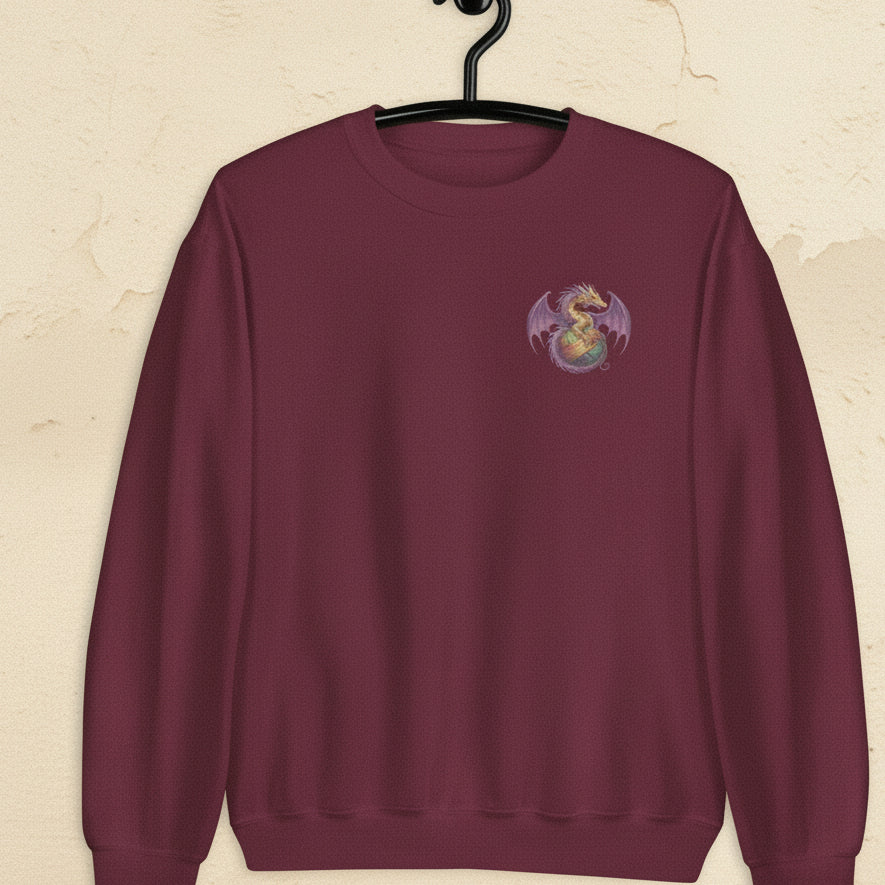 Pocket Dragon Sweatshirt Maroon / S