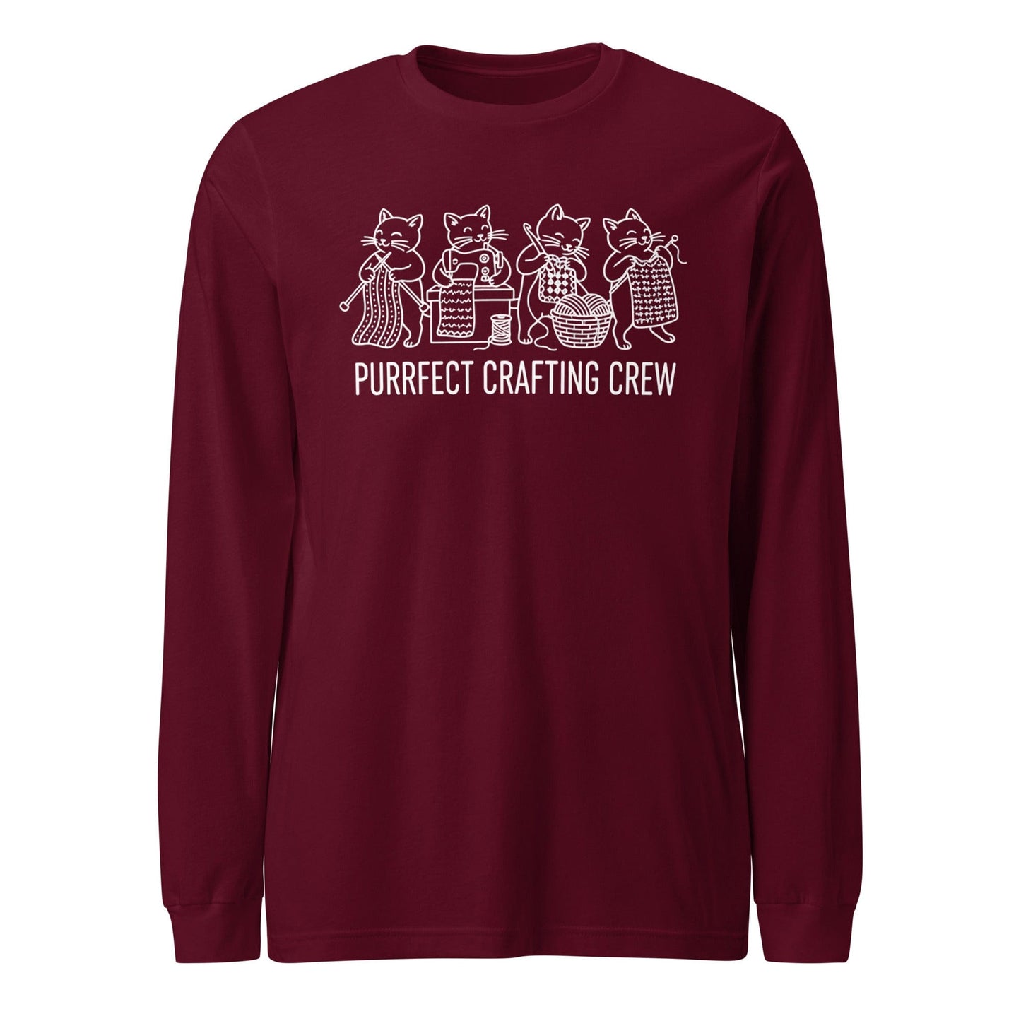 Purrfect Long Sleeve Tee Maroon / S
