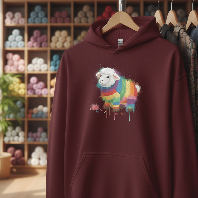 Sheep Dye Splash Hoodie Maroon / S