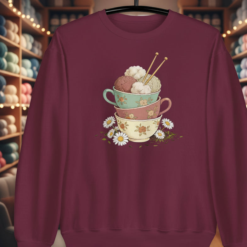 Sip 'n' Stitch Sweatshirt Maroon / S