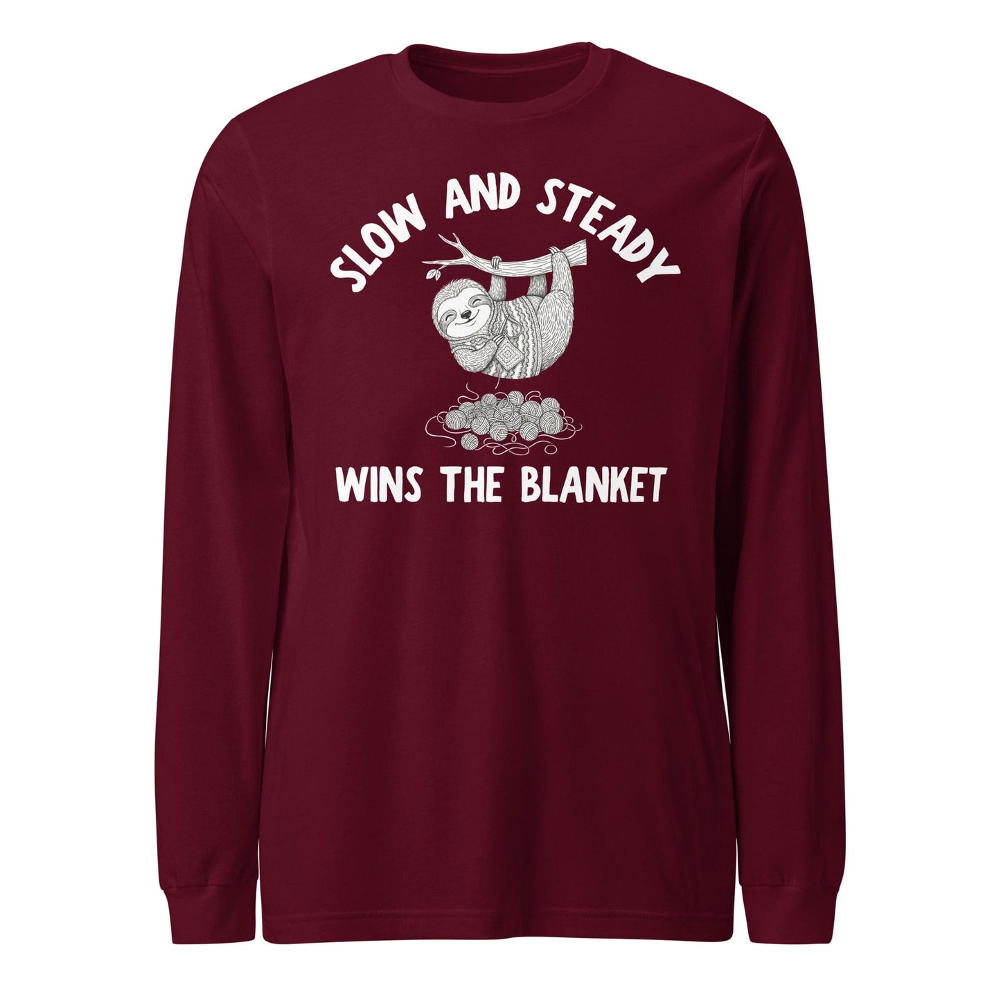 Sloth Blanket Long Sleeve Tee Maroon / S