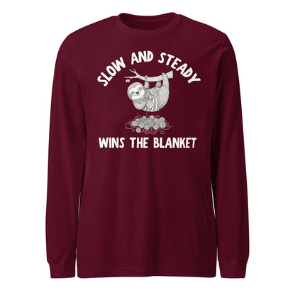 Sloth Blanket Long Sleeve Tee Maroon / S