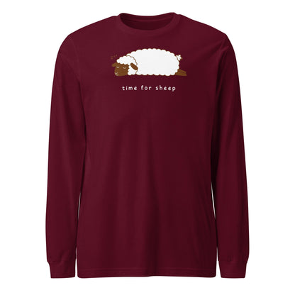 Time for Sheep Long Sleeve Tee Maroon / S