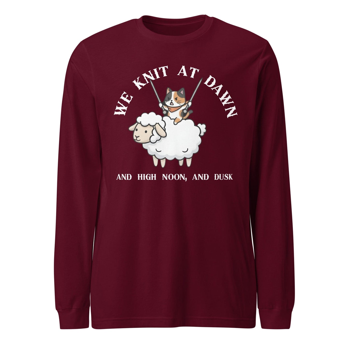 We Knit At Dawn Long Sleeve Tee Maroon / S