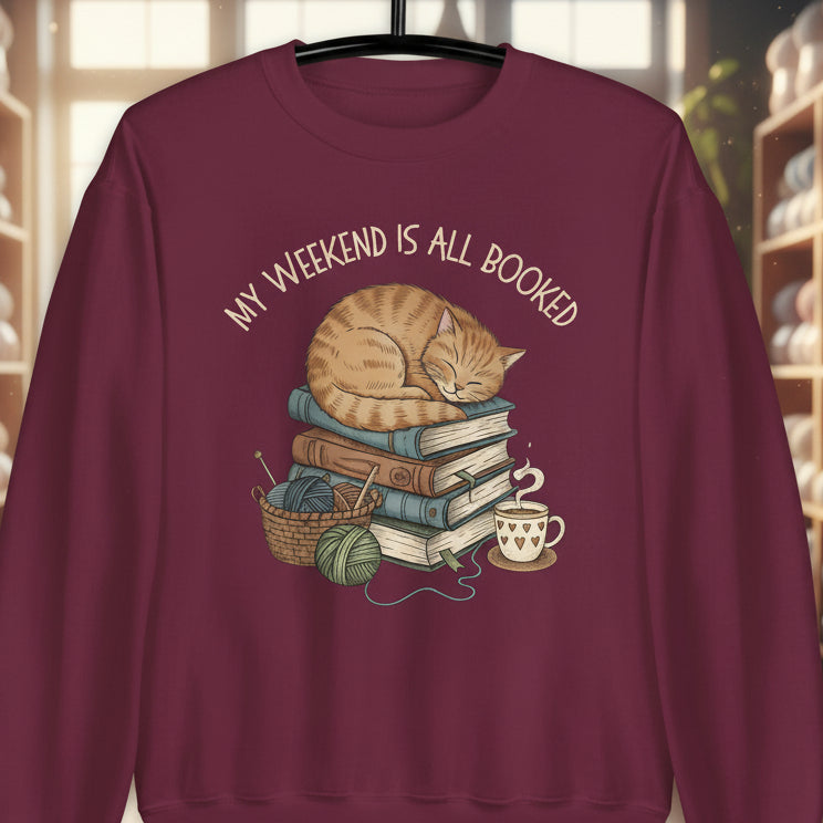 Weekend Booked Sweatshirt Maroon / S