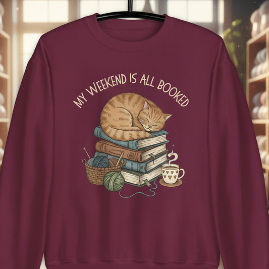 Weekend Booked Sweatshirt Maroon / S