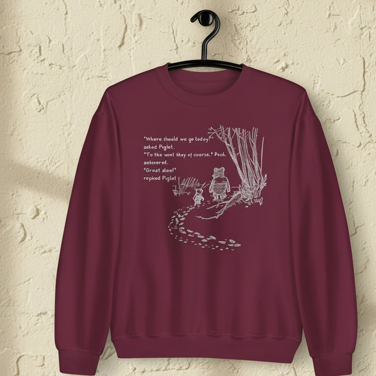 Where Shall We Go Sweatshirt Maroon / S