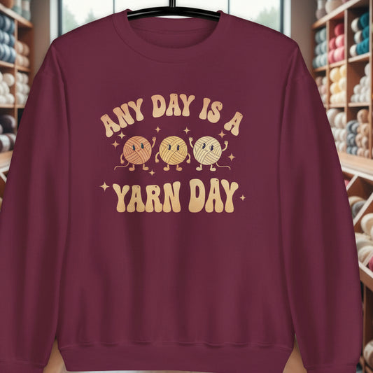Yarn Day Sweatshirt Maroon / S