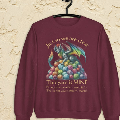 Yarn Dragon With Slogan Sweatshirt Maroon / S