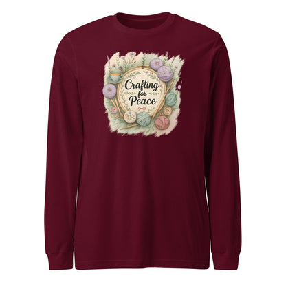 Crafting for Peace Long Sleeve Tee Maroon / XS
