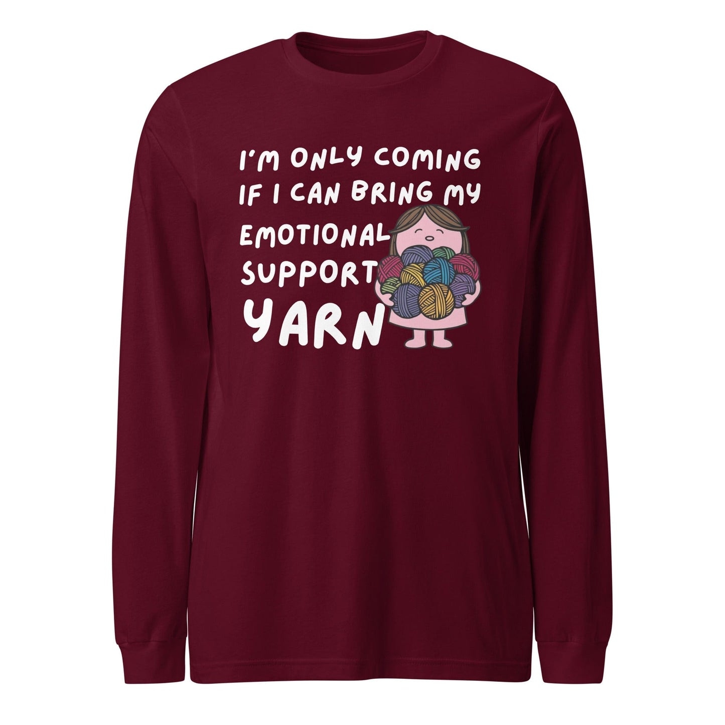 Emotional Support Long Sleeve Tee Maroon / XS