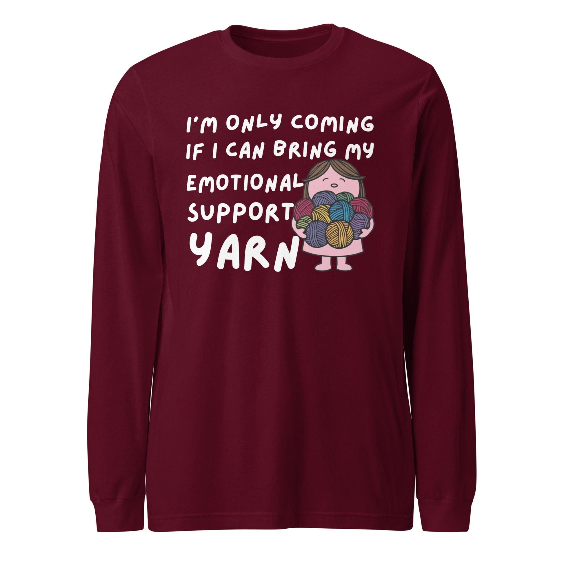 Emotional Support Long Sleeve Tee Maroon / XS