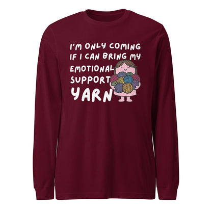 Emotional Support Long Sleeve Tee Maroon / XS