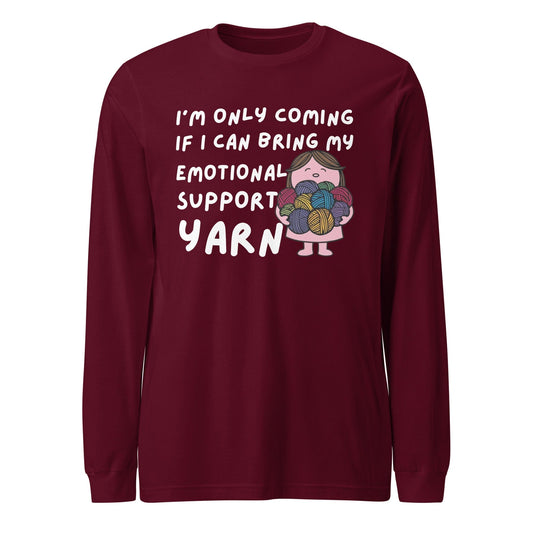 Emotional Support Long Sleeve Tee Maroon / XS