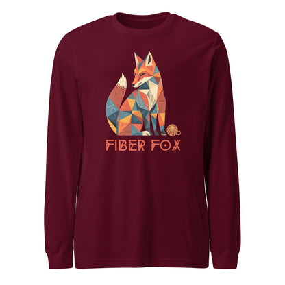 Fiber Fox Long Sleeve Tee Maroon / XS