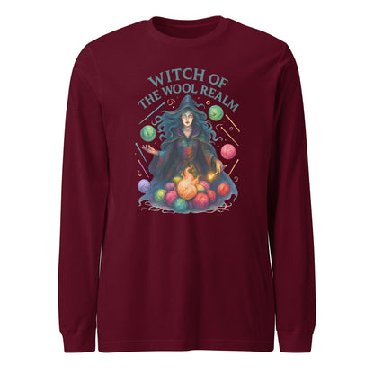 Fire Witch of the Wool Realm Long Sleeve Tee Maroon / XS