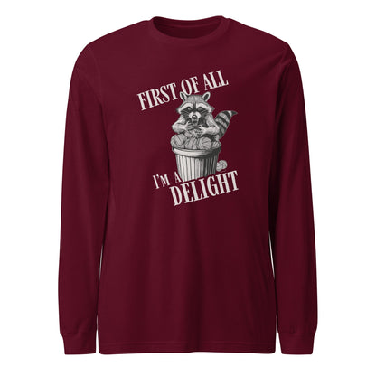 I'm a Delight Long Sleeve Tee Maroon / XS