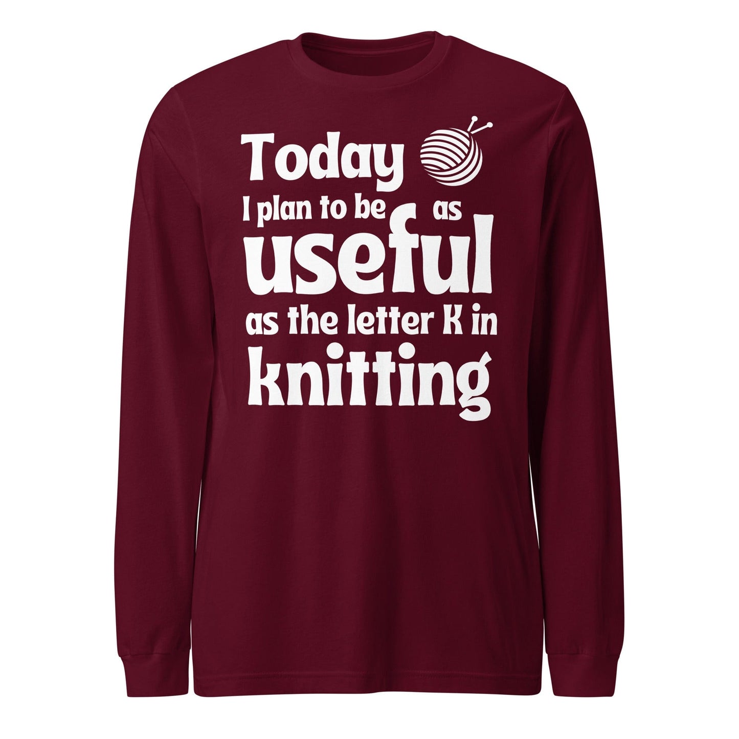K in Knitting Long Sleeve Tee Maroon / XS
