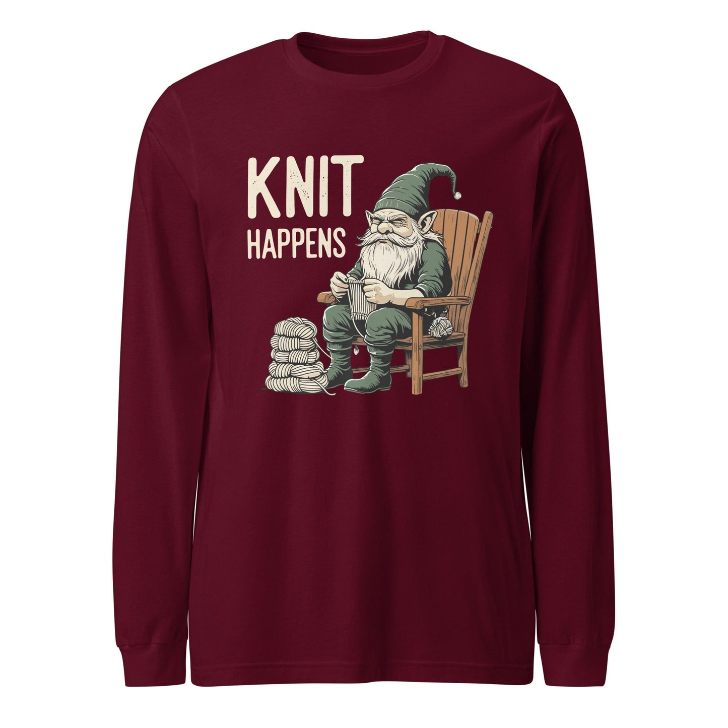Knit Happens Long Sleeve Tee Maroon / XS