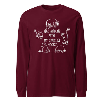 Lost Crochet Hook Long Sleeve Tee Maroon / XS