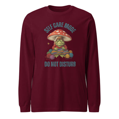 Self Care Mode Long Sleeve Tee Maroon / XS