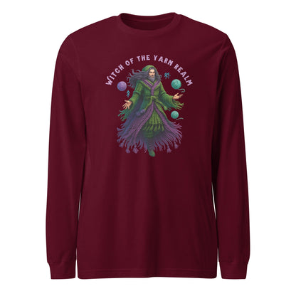 Warlock of the Yarn Realm Long Sleeve Tee Maroon / XS
