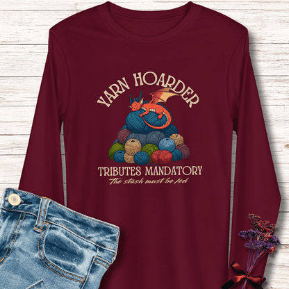 Yarn Hoarder Long Sleeve Tee Maroon / XS