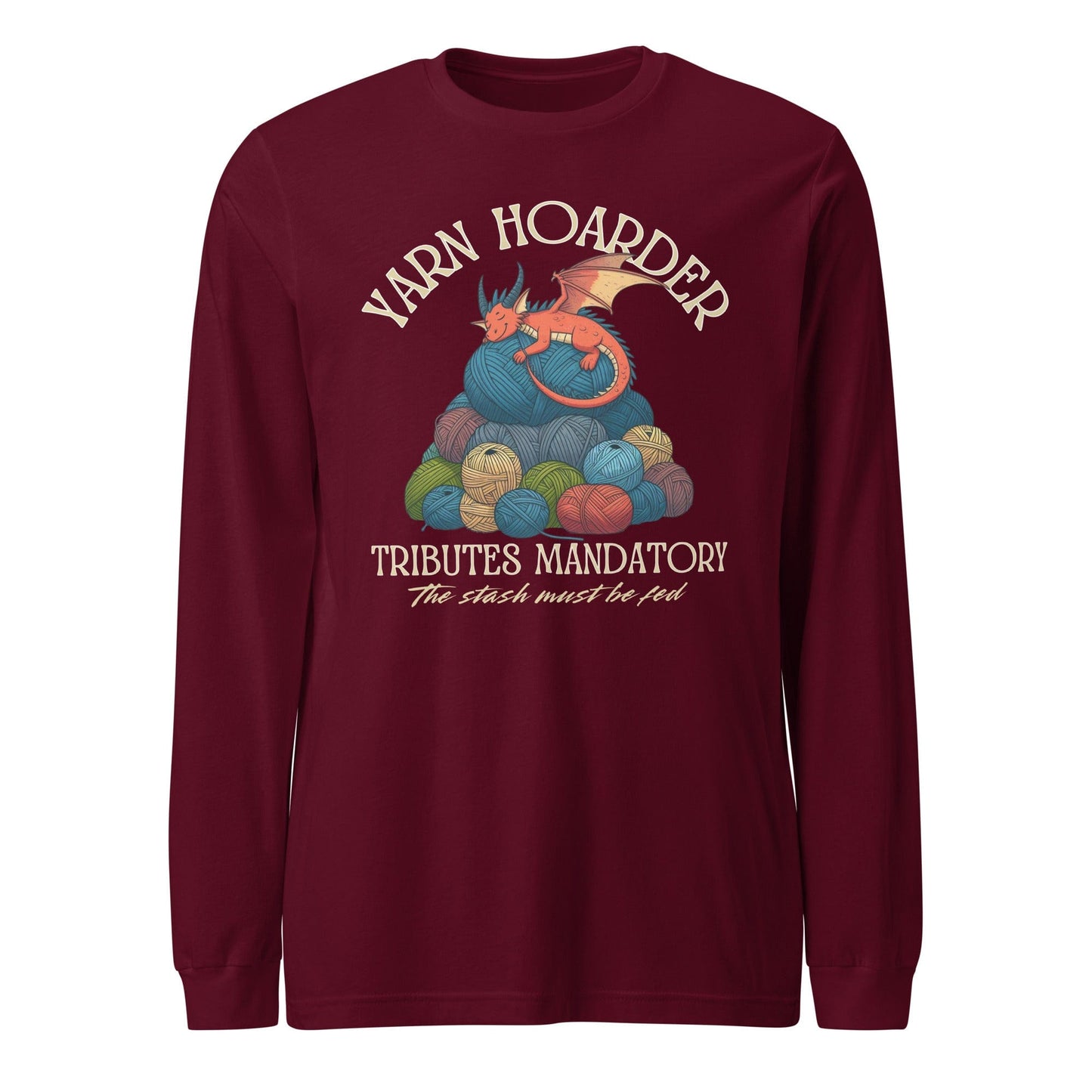 Yarn Hoarder Long Sleeve Tee Maroon / XS