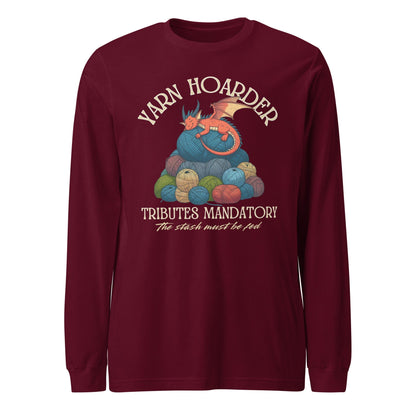 Yarn Hoarder Long Sleeve Tee Maroon / XS