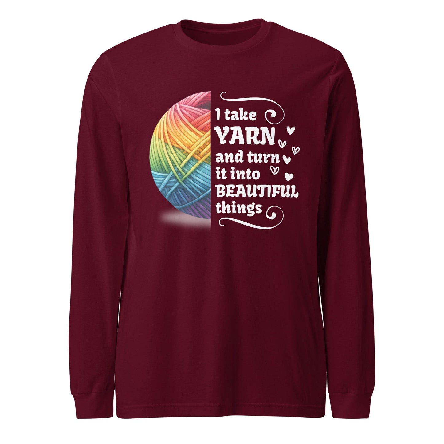 Yarn to Beauty Long Sleeve Tee Maroon / XS