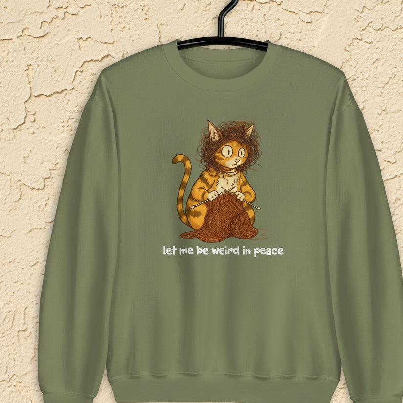 Be Weird in Peace Sweatshirt Military Green / S