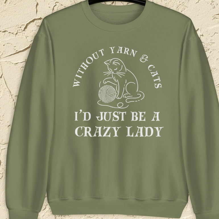 Cats & Yarn Sweatshirt Military Green / S