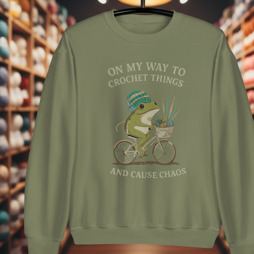 Crochet & Chaos Sweatshirt Military Green / S