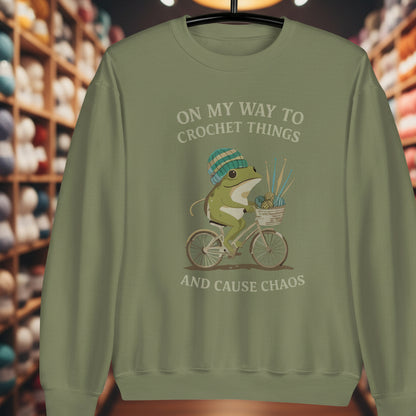 Crochet & Chaos Sweatshirt Military Green / S