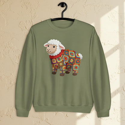 Crochet Sheep Sweatshirt Military Green / S