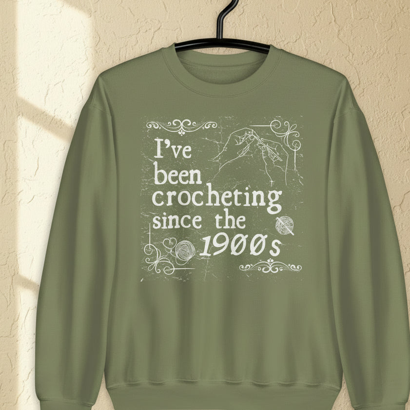 Crocheting Since the 1900s Sweatshirt Military Green / S