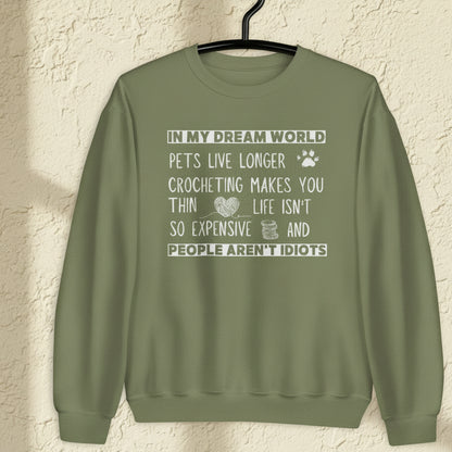 Dream World (crocheting) Sweatshirt Military Green / S