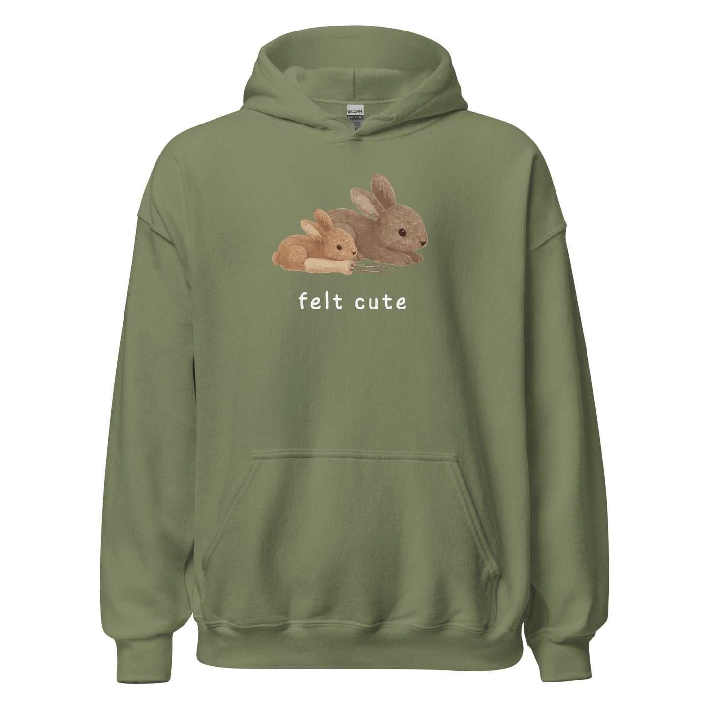 Felt Cute Hoodie Military Green / S