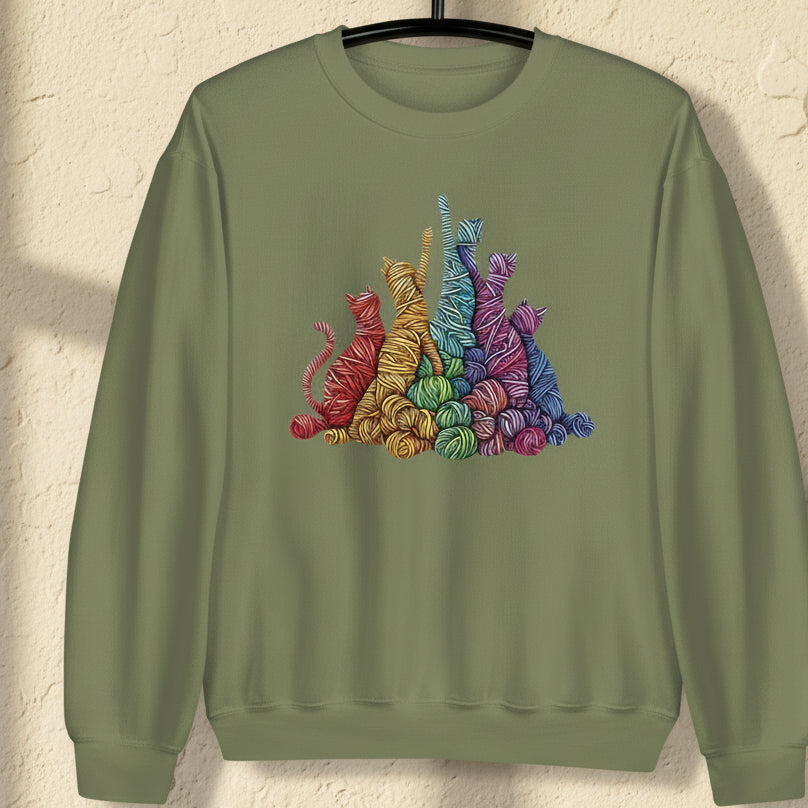 Fiber Felines Sweatshirt Military Green / S