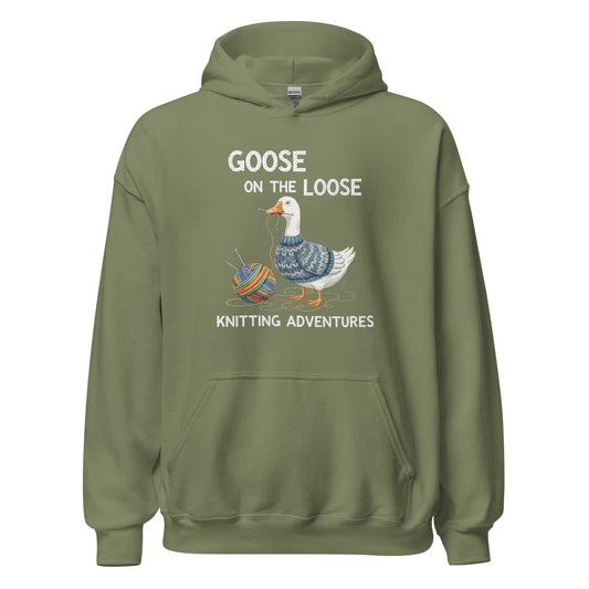 Goose on the Loose Hoodie Military Green / S