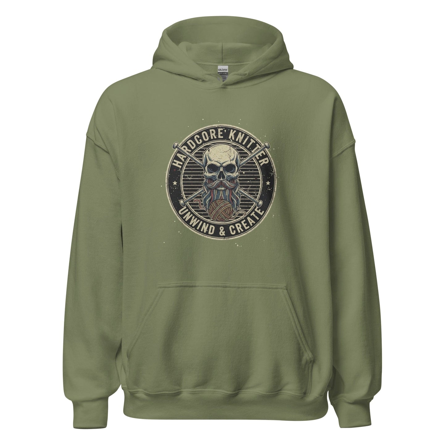Hardcore Knitter Hoodie Military Green / S