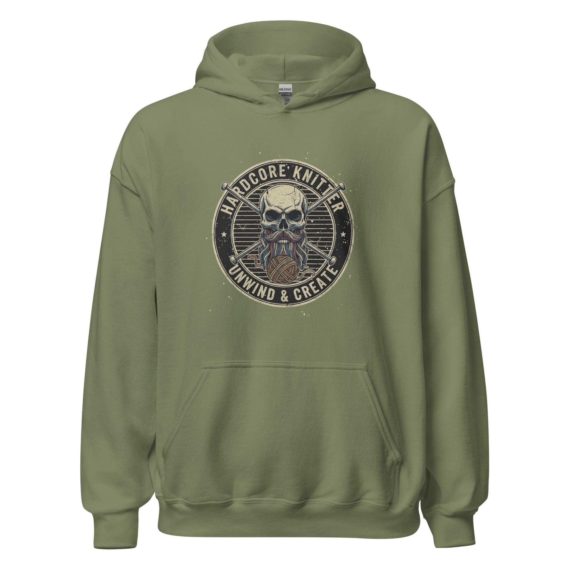 Hardcore Knitter Hoodie Military Green / S